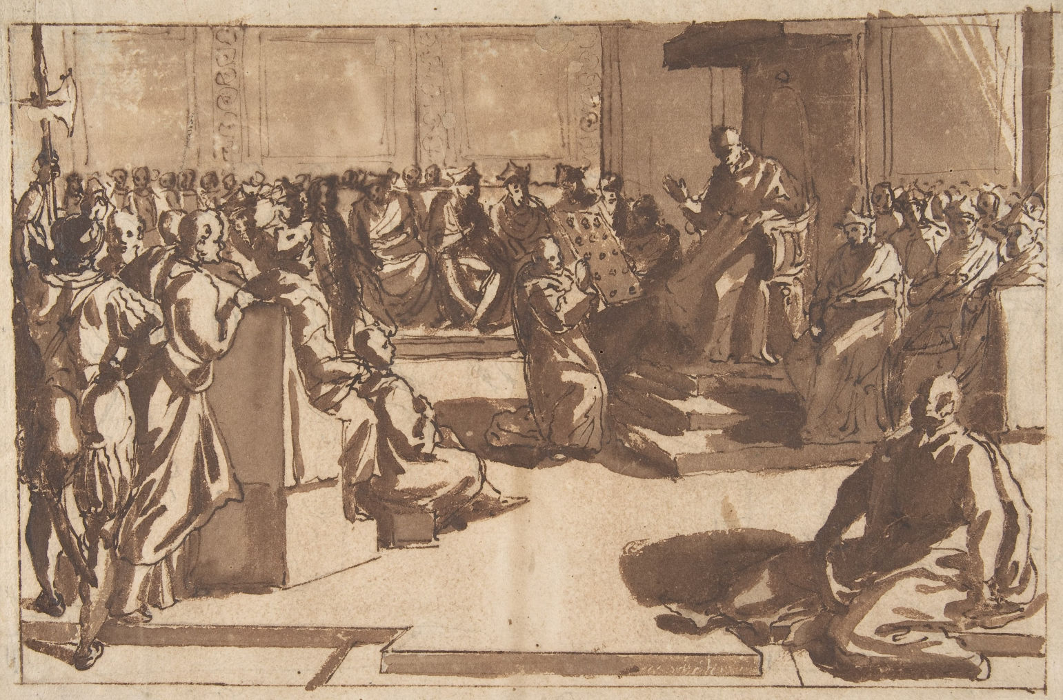 An Ecclesiastic Blessing a Book before the Sacred College_cropped