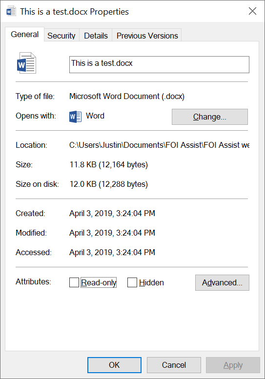 4 word document file size