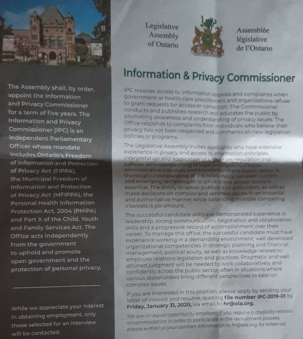 Become Ontario’s Next Privacy&nbsp;Commissioner