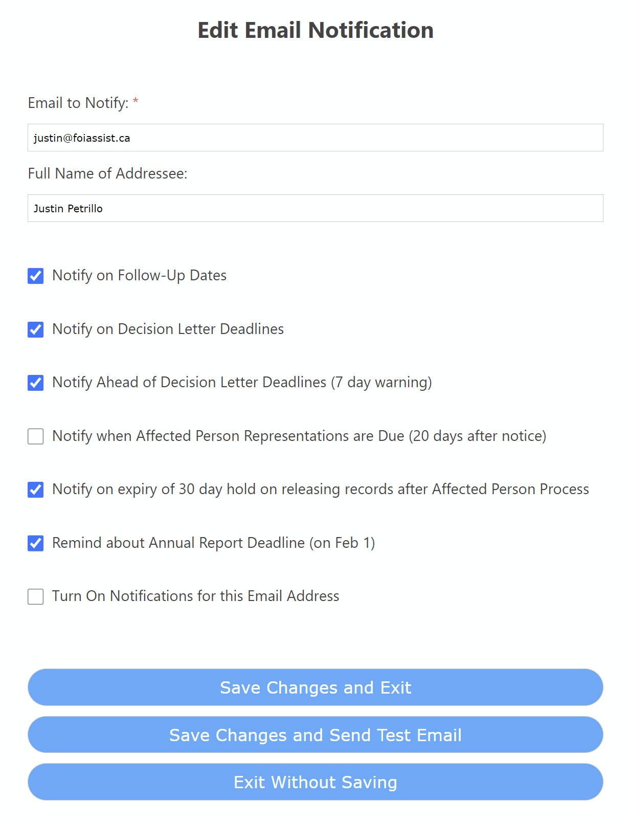 New Features: Email Notifications and Time Tracking – FOI Assist ...
