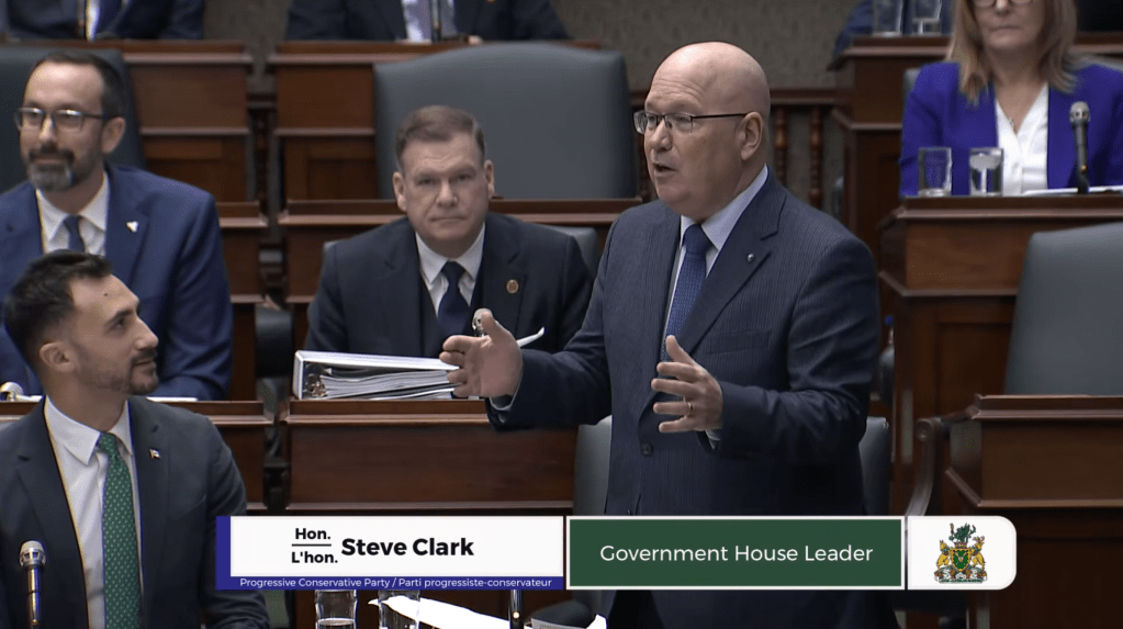 Government House Leader Steve Clark on April 16, 2026