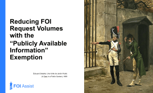 Reducing FOI Request Volumes with the “Publicly Available Information” Exemption